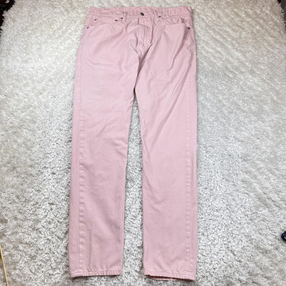 Levis 512 Jeans Mens 36x34 Pink Slim Tapered Stretch Denim Casual Street Boho - Picture 1 of 16